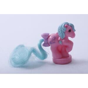 Petite Ponies, Ponytail Ponies, Brush, Little Pink Toy Figurine with Blue